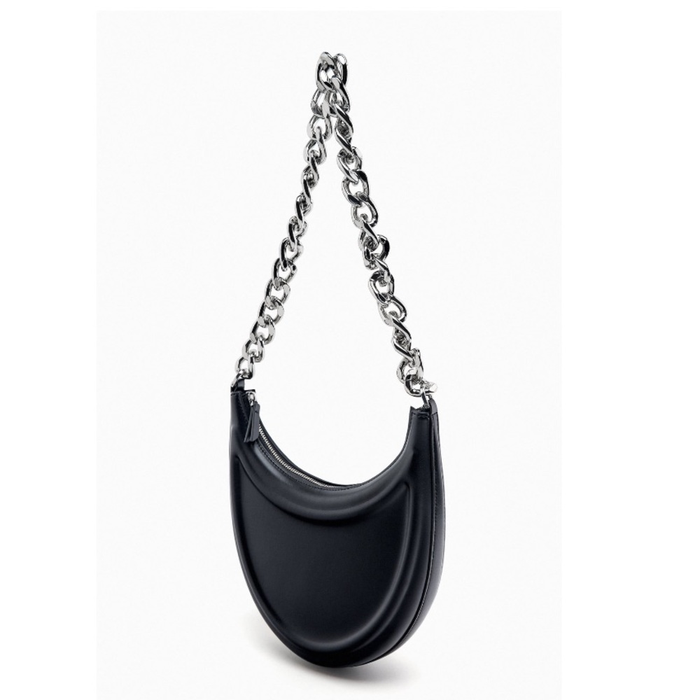 EUC Zara Half Moon Chain Strap Shoulder Bag - Picture 2 of 12
